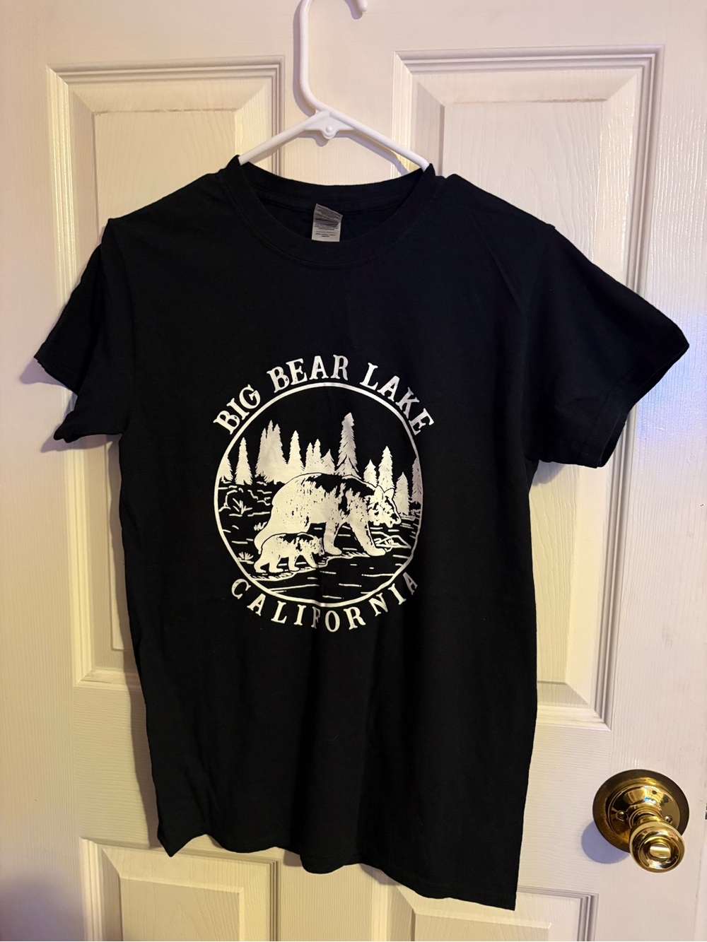 Big Bear Lake California Bear Graphic Tee - Black & White